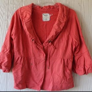 Anthropologie/Allihop Coral Peplum Coat